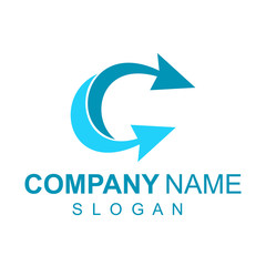 Letter C Logo, Double Arrow Logo Template, letter initial C arrow logo. Business logo