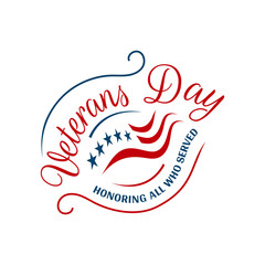 circle style veterans day lettering background design vector typography illustration