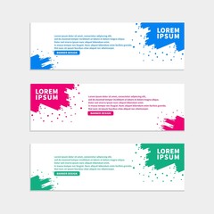 Color Brush Banner Template Design Vector