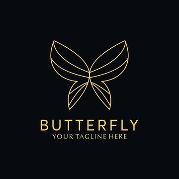 Luxury Simple Butterfly Logo Vector
