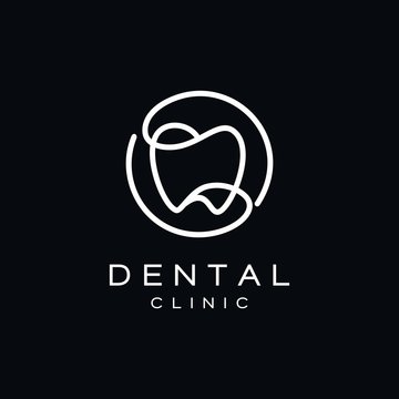 Simple Dental Teeth Logo Design Vector 