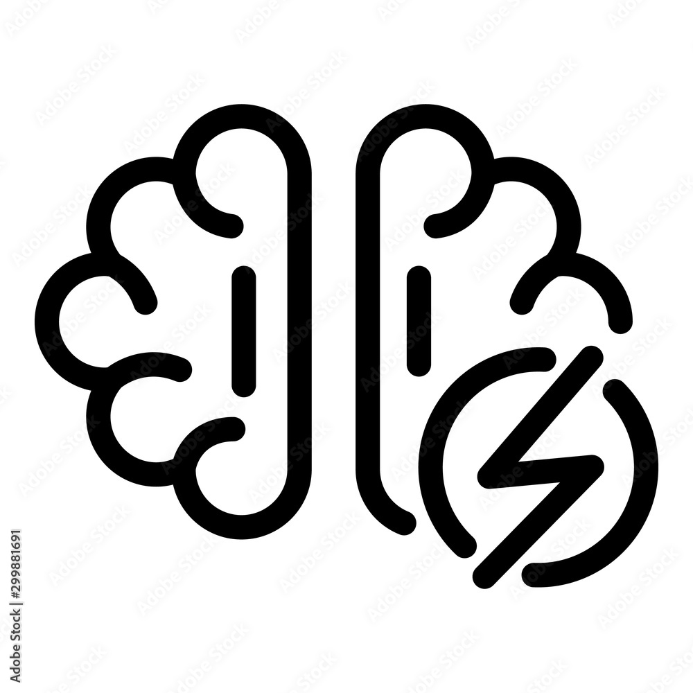 Poster brain boost icon. outline brain boost vector icon for web design isolated on white background