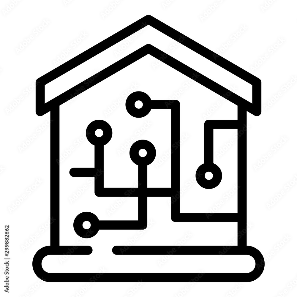 Poster smart home icon. outline smart home vector icon for web design isolated on white background