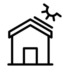 House solar energy icon. Outline house solar energy vector icon for web design isolated on white background