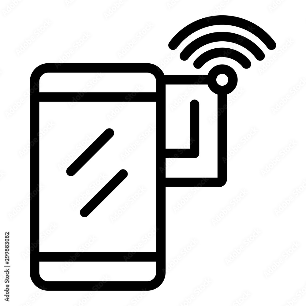 Poster wifi smartphone icon. outline wifi smartphone vector icon for web design isolated on white backgroun