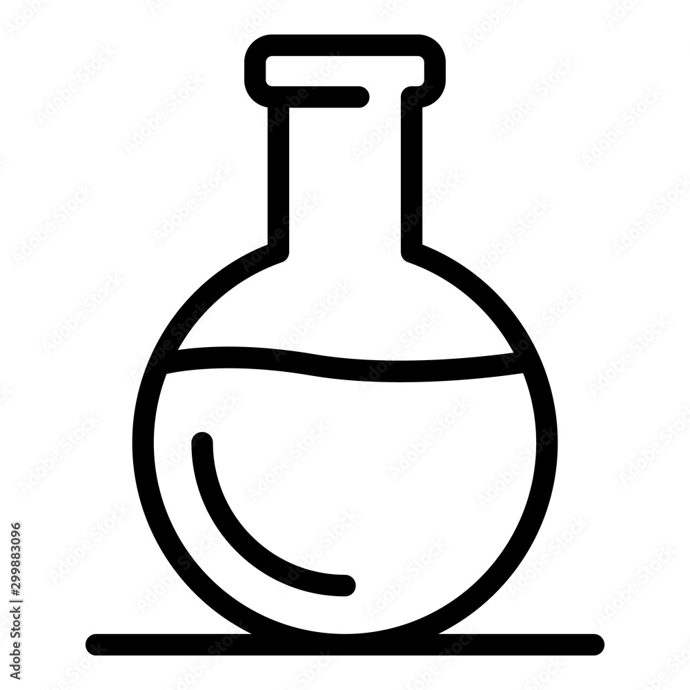 Poster chemical flask icon. outline chemical flask vector icon for web design isolated on white background