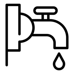 Water faucet icon. Outline water faucet vector icon for web design isolated on white background