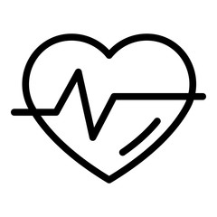 Healthy heart rate icon. Outline healthy heart rate vector icon for web design isolated on white background