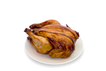 roasting chicken isolated on white background,clipping path