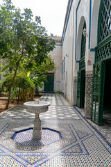 Fototapeta na wymiar Inner courtyard of the Bahia palace in Marrakech. Morocco