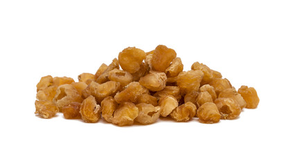 dried longan fruit making isolated on white background