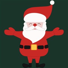 santa claus on green background for new year and Christmas design icon vector illustration