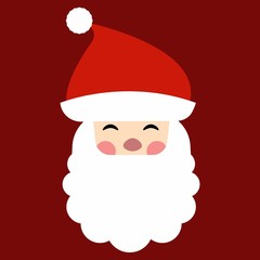 Face santa claus on red background for new year and Christmas design icon vector illustration