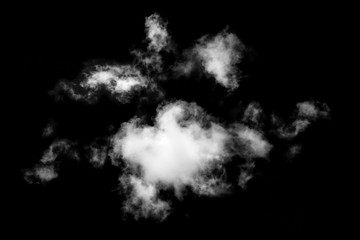 clouds isolated on black background,Abstract white,Textured Smoke