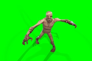 Fantasy character Mummy - 3D render, on green background