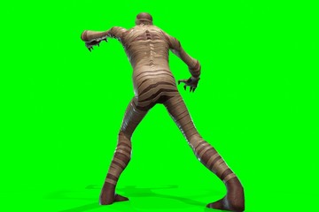 Fantasy character Mummy - 3D render, on green background