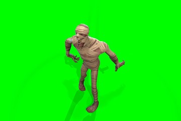 Fantasy character Mummy - 3D render, on green background