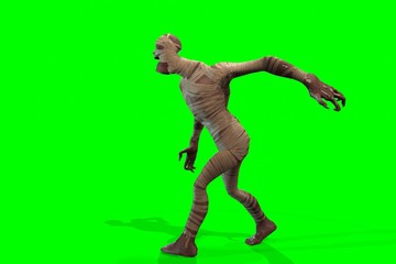 Fantasy character Mummy - 3D render, on green background
