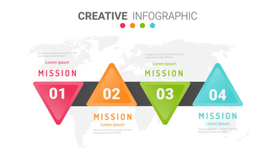 Timeline Infographics Template, Vector infographics timeline design template with 4 label, Vector. can be used for workflow layout, diagram, number step up options.