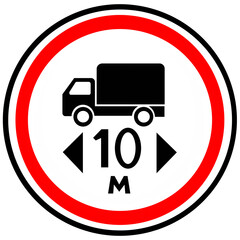 Prohibition sign "Vehicle length limit". Russia