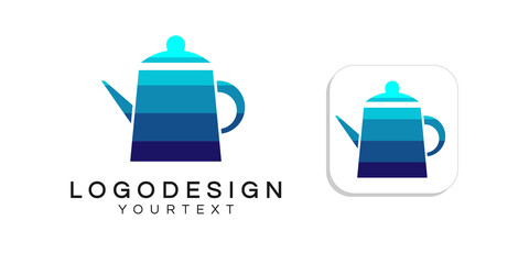water kettles logo design. icon app smartphone color full