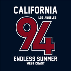 Los Angeles California design vector typography varsity for print t shirt - Vector image