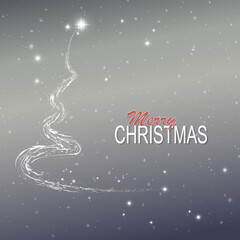 Fototapeta na wymiar Christmas light composition with abstract christmas tree and glitter