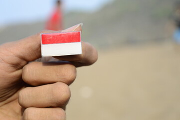 the flag among the sand