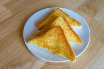 close up Golden cheese toast bread