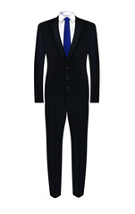 Black men suit with blue tie. vector