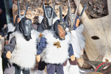 Sardinian masks wooden dolls, Su Boe, Mamuthones and others