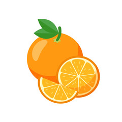 Simple orange in flat style