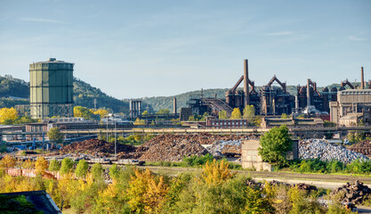 Steel mill industry foundry cityscape