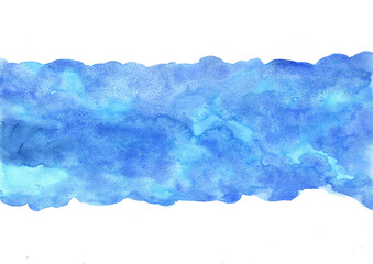 Abstract grunge blue watercolor hand painting background for decoration.