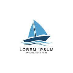 Creative sailing Ship Concept Logo Design Template