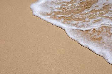 Ocean Wave on Sandy Beach Background Texture