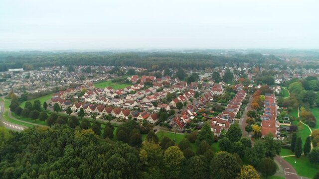 The Dutch City of Dronten, Flevoland, Netherlands / Holland &ndash; 4K Drone Footage