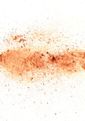 Abstract brown color watercolor splash on paper background.