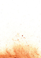 Abstract brown color watercolor splash on paper background.