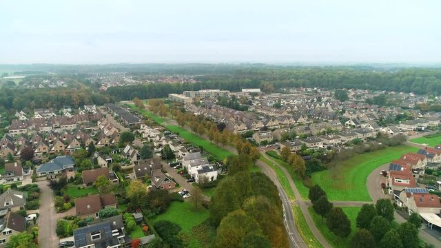 The Dutch City of Dronten, Flevoland, Netherlands / Holland &ndash; 4K Drone Footage