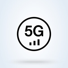 5th Generation. Vector 5G Wireless Internet Network Connection Information Technology Illustration
