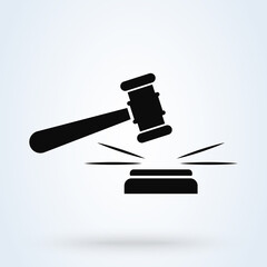 Judge gavel Simple vector modern icon design illustration