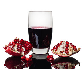 pomegranate juice in a glass