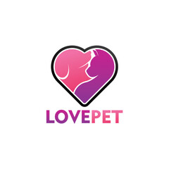 Love Pet Logo Template Design