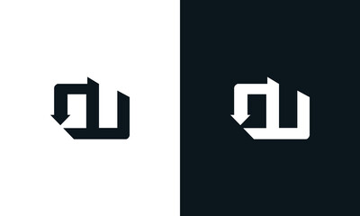 Modern abstract letter OU logo. This logo icon incorporate with two abstract shape in the creative process.