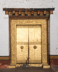 Gold door in Bhutan, punakha