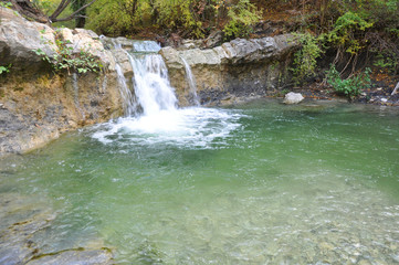 Izumrudnyy Waterfall on the Zhane River. Krasnodar region, Russia