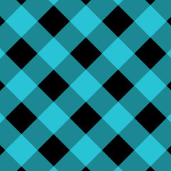 Cyan and Black Gingham pattern.