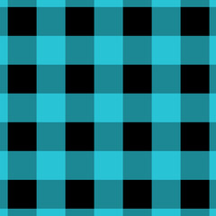 Cyan and Black Gingham pattern.