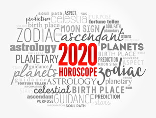 Your 2020 HOROSCOPE word cloud collage , concept background
